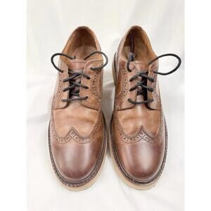 FRYE Men's Luke Wingtip, Brown, 10 US dress leather shoes